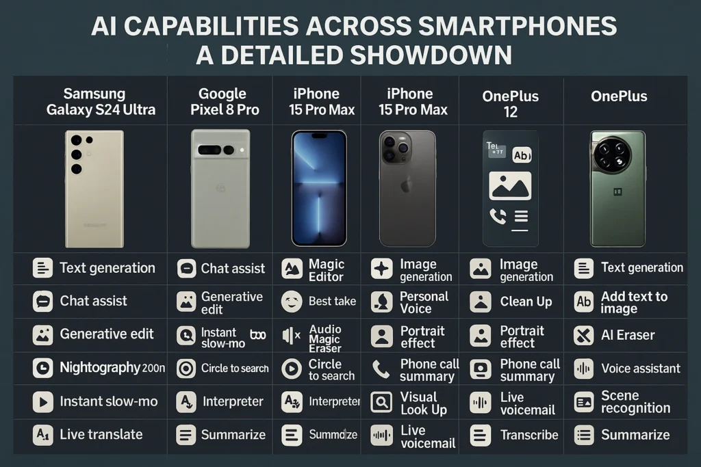 AI Capabilities Across Smartphones: A Detailed Showdown